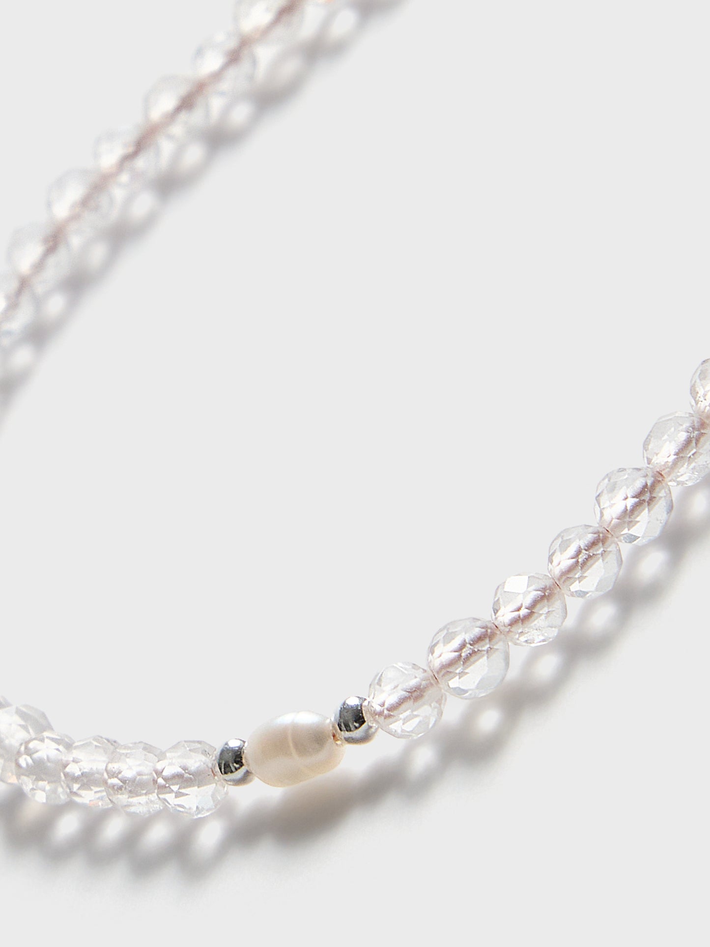 Bergkristall & Perle Armband