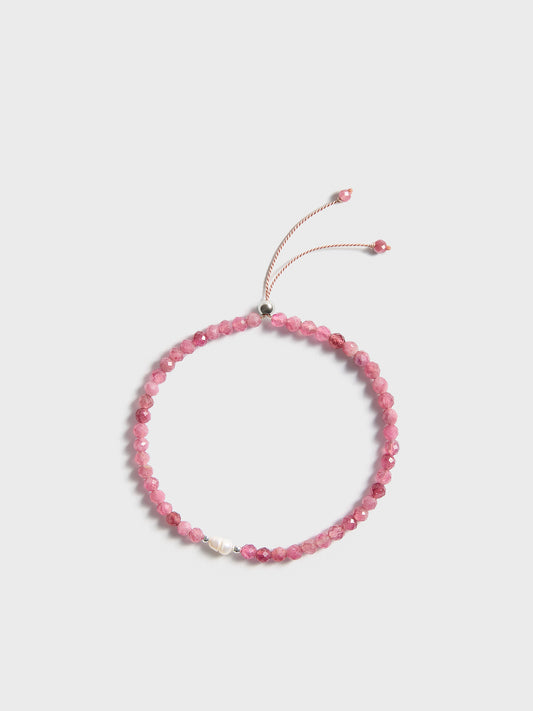 Rosa Turmalin & Perle Armband