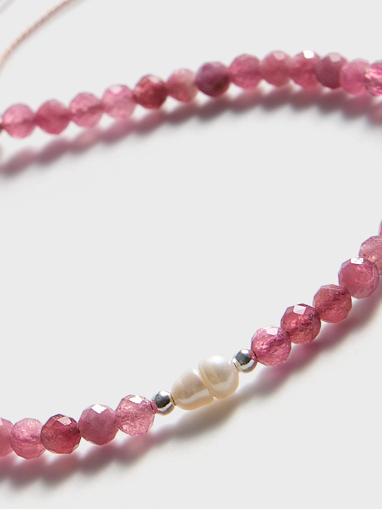 Rosa Turmalin & Perle Armband